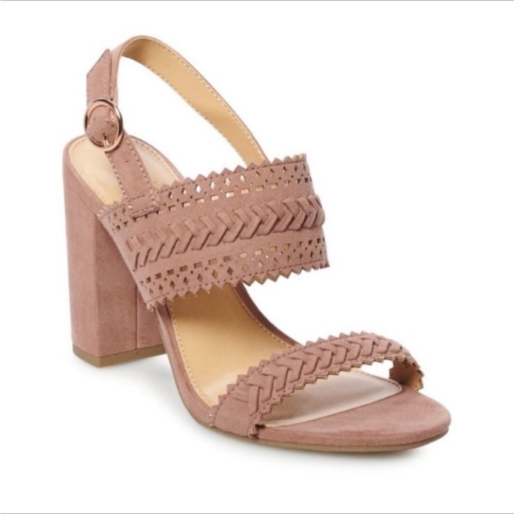 NWT LC Lauren Conrad Mauve Block Heels